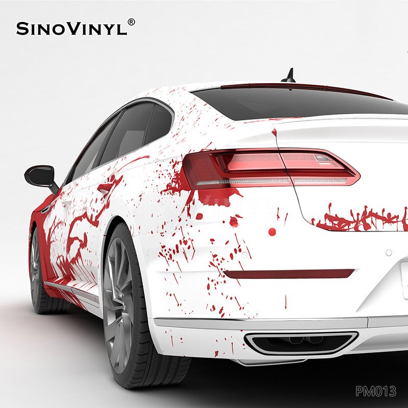 PM013 Blood Splash-ink Self-adhesive Film Printing Car Color Changing Sticker