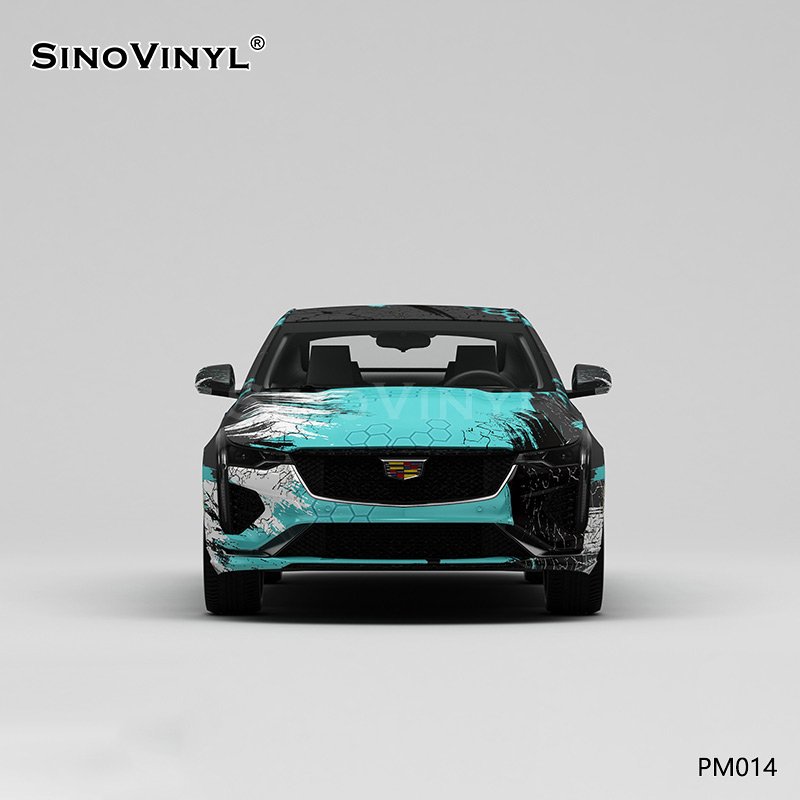 PM014 Distressed Splattered Hexagons Self-adhesive Vinyl Sticker For Car