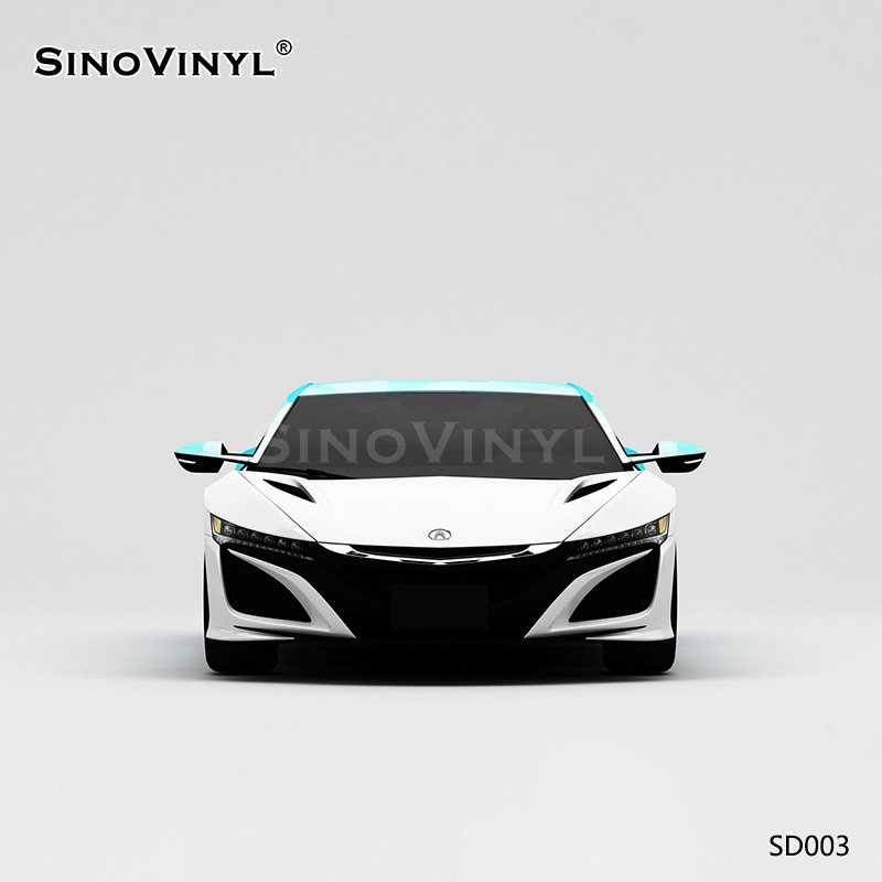 SD003 White and Blue Plaid Car Wrap Sticker Customized Self Adhesive Vinyl