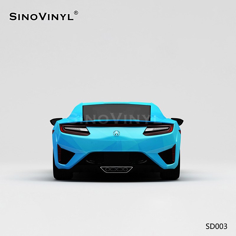 SD003 White and Blue Plaid Car Wrap Sticker Customized Self Adhesive Vinyl