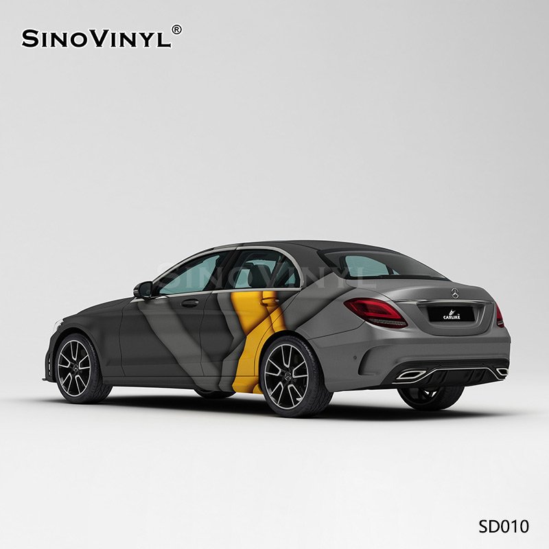 SD010 Black Orange Simple Ribbon Wholesale Vinyl Vehicle Wrap Sticker