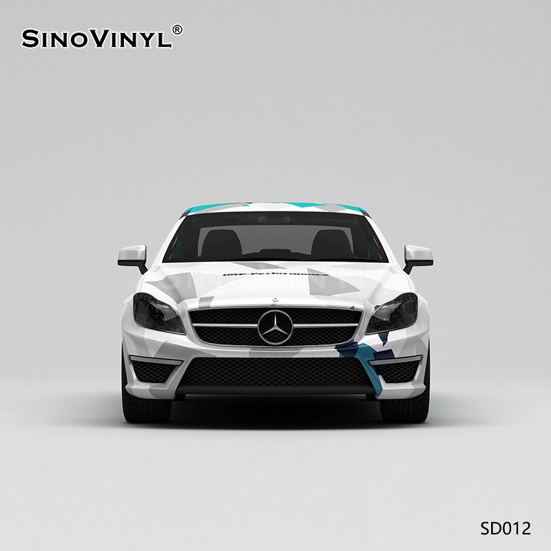 SD012 Blue-green-grey Track Paint Customized Camouflage Vinyl Car Wrap