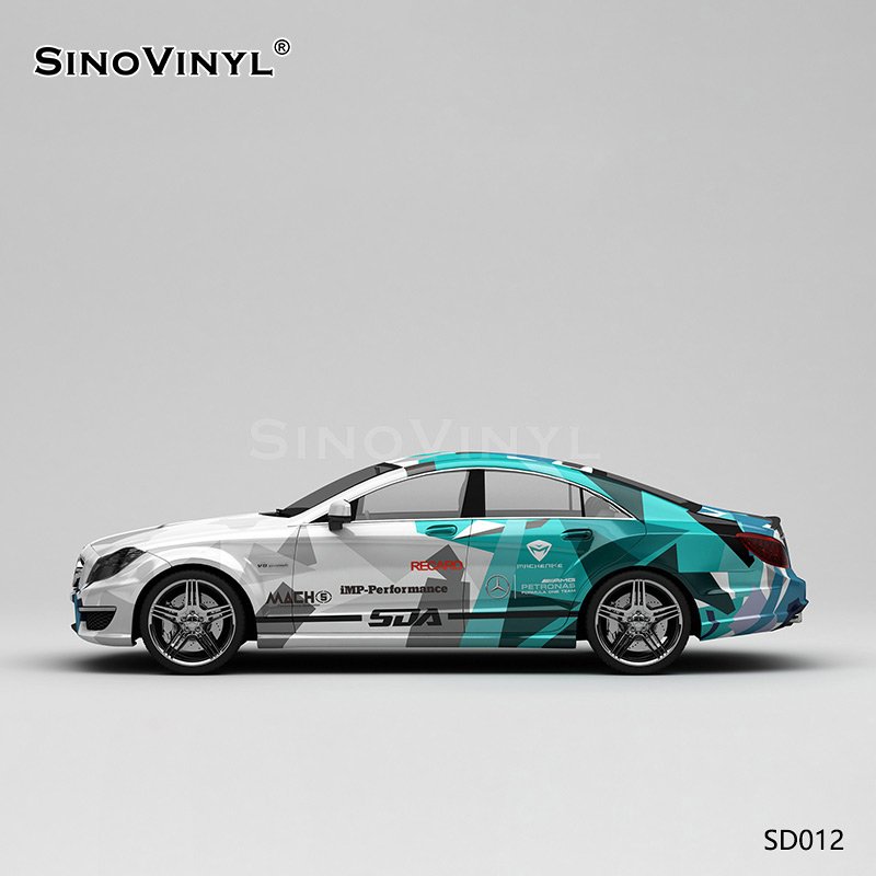 SD012 Blue-green-grey Track Paint Customized Camouflage Vinyl Car Wrap