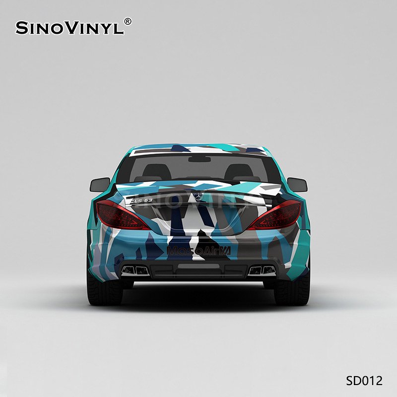 SD012 Blue-green-grey Track Paint Customized Camouflage Vinyl Car Wrap