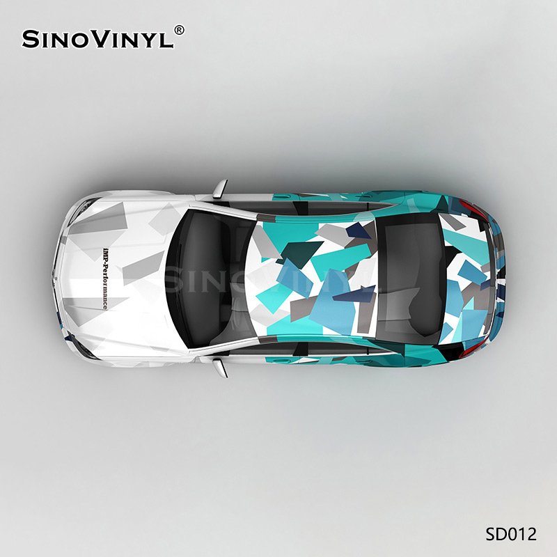 SD012 Blue-green-grey Track Paint Customized Camouflage Vinyl Car Wrap