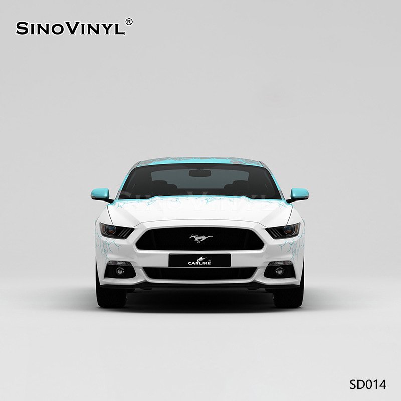 SD014 White Gray Blue Black Multicolor Lightning Crack Car Stickers Decoration