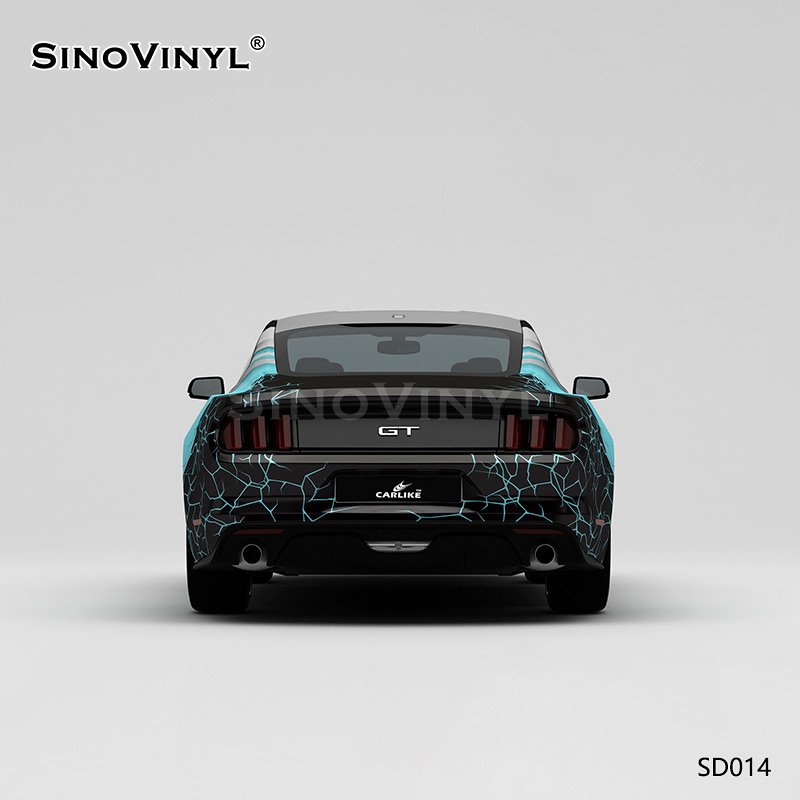 SD014 White Gray Blue Black Multicolor Lightning Crack Car Stickers Decoration