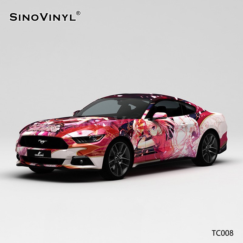 TC008 Beautiful Girl Thousand Blade Printing Customized Car Body Wrap Film 