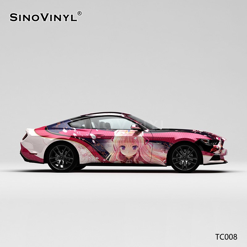 TC008 Beautiful Girl Thousand Blade Printing Customized Car Body Wrap Film 