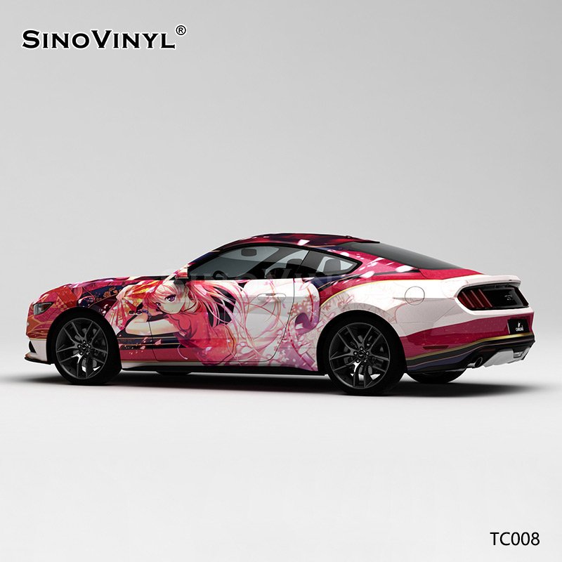 TC008 Beautiful Girl Thousand Blade Printing Customized Car Body Wrap Film 