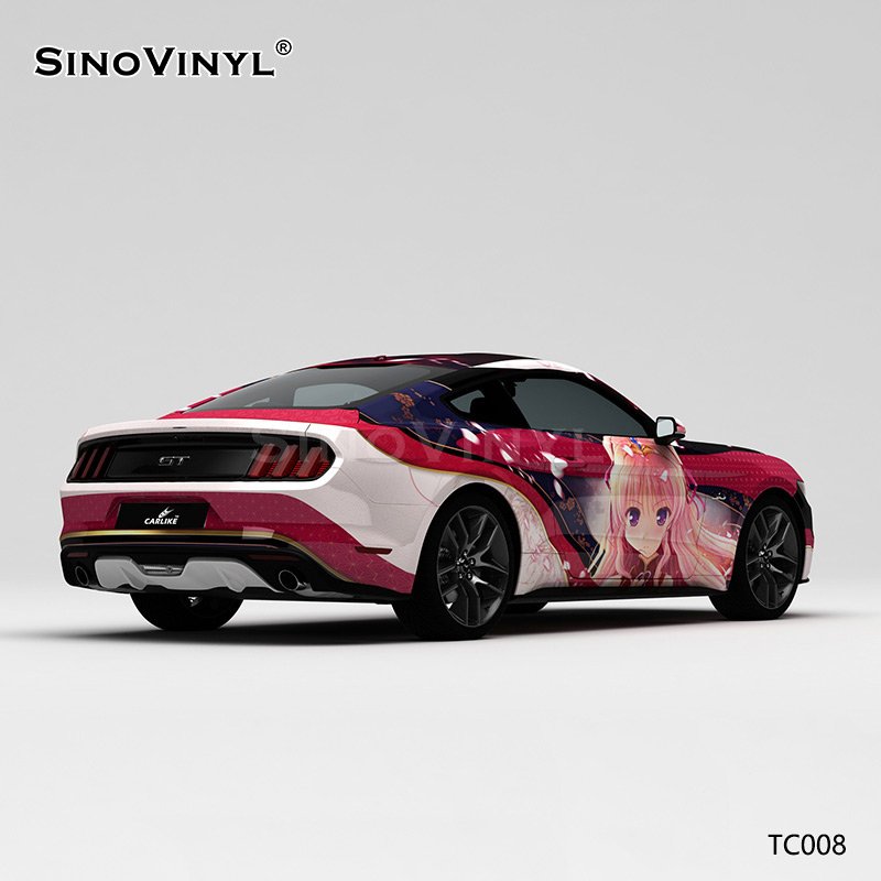 TC008 Beautiful Girl Thousand Blade Printing Customized Car Body Wrap Film 