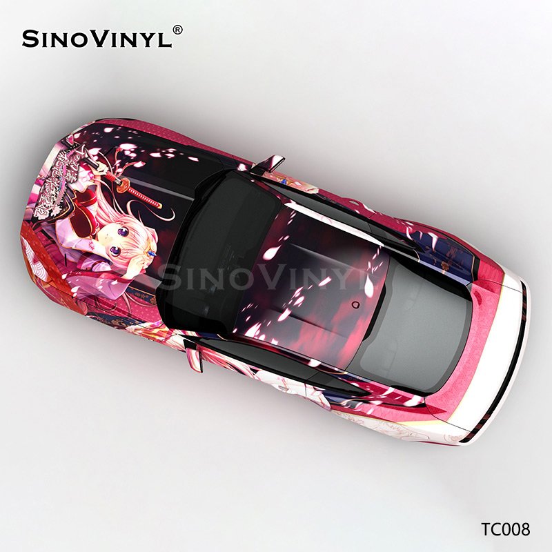 TC008 Beautiful Girl Thousand Blade Printing Customized Car Body Wrap Film 