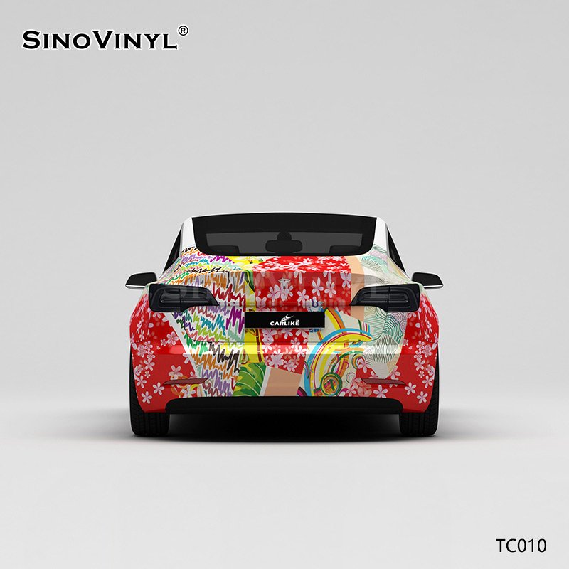 TC010 Japanese Cherry Blossom Gradient Painting Customized Vinyl Sticker Paper