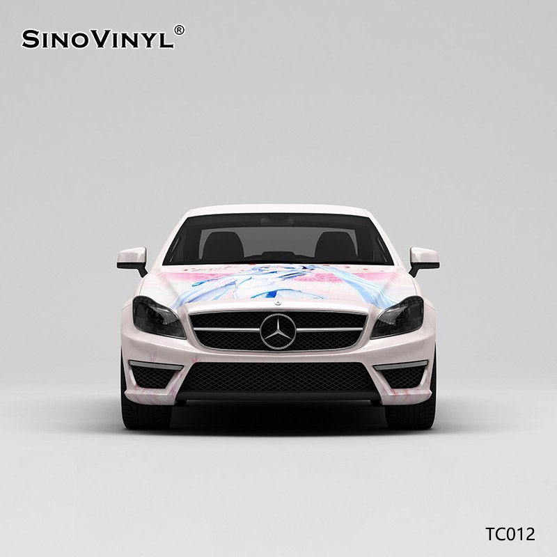 TC012 Customized Japanese Cherry Blossom Girl Painting Car Wrap Sticker