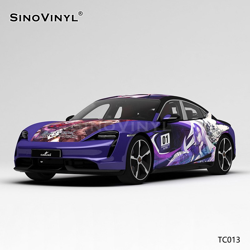 TC013 Purple And Black Beautiful Girl Warrior Self Adhesive Printing Vinyl