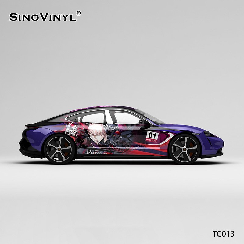 TC013 Purple And Black Beautiful Girl Warrior Self Adhesive Printing Vinyl