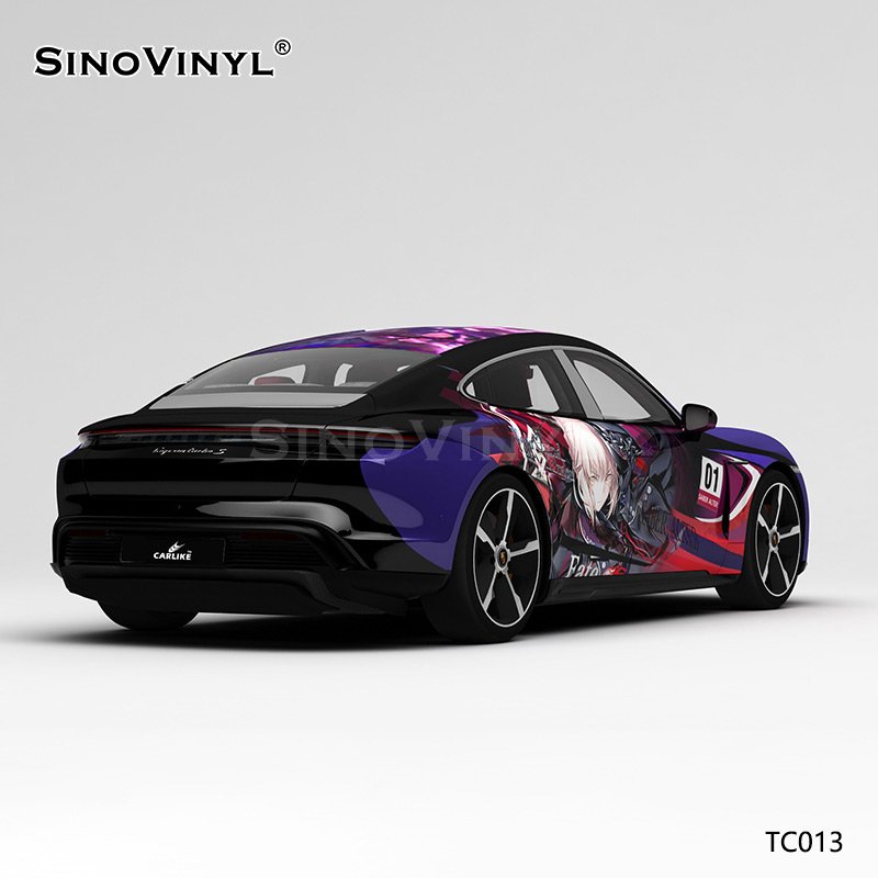 TC013 Purple And Black Beautiful Girl Warrior Self Adhesive Printing Vinyl