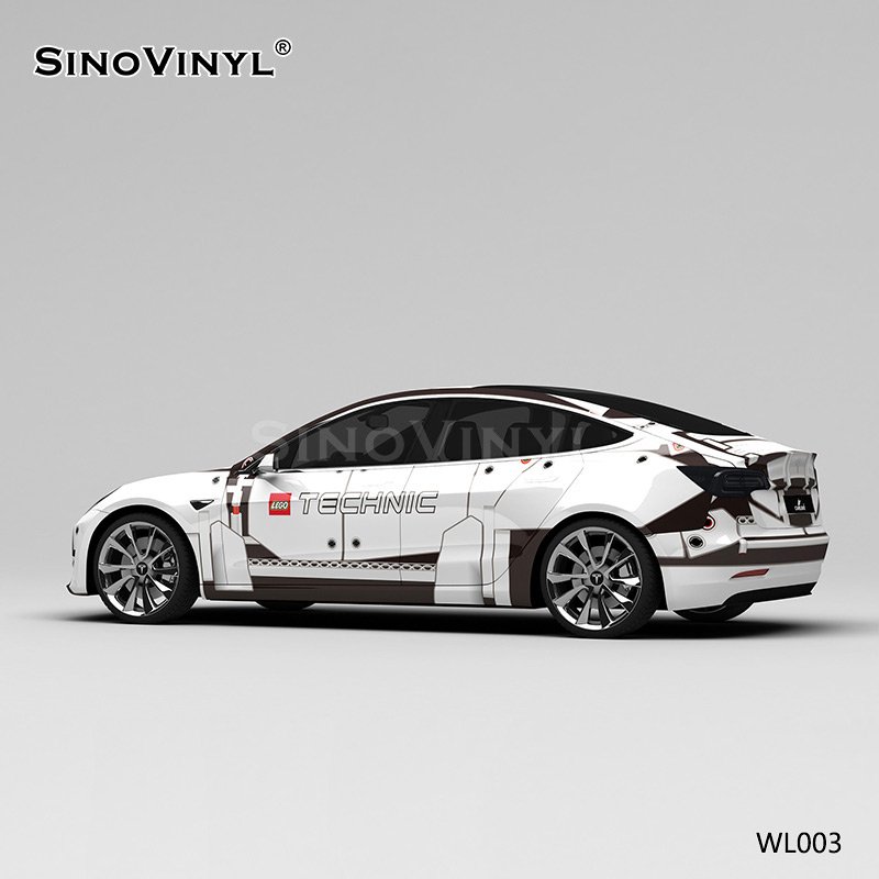 WL002 White Lego Bricks Self Adhesive Film Printing Premium Car Wrap