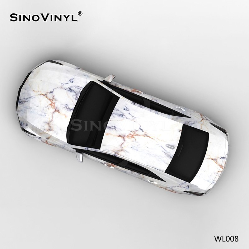 WL008 Marbling PVC Self Adhesive Film Printing Customized Wrap Vinyl Car