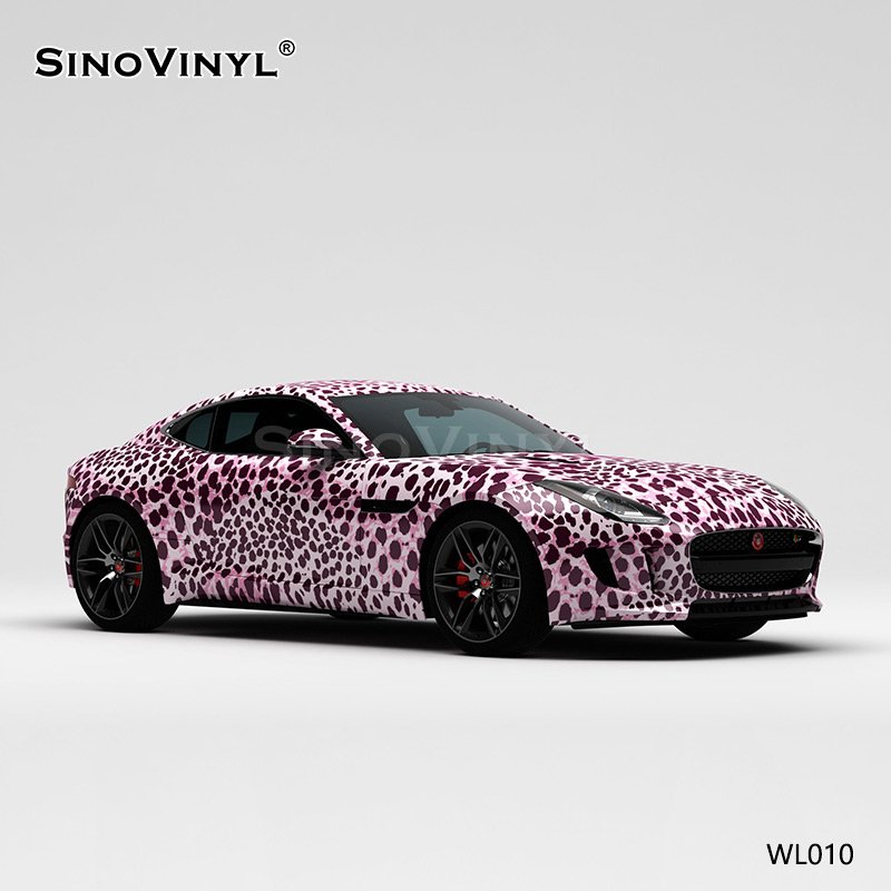 WL010 Pink Leopard Print Color Change Film Customized Wrap Vinyl Car