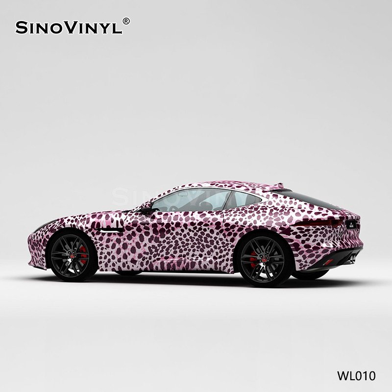 WL010 Pink Leopard Print Color Change Film Customized Wrap Vinyl Car