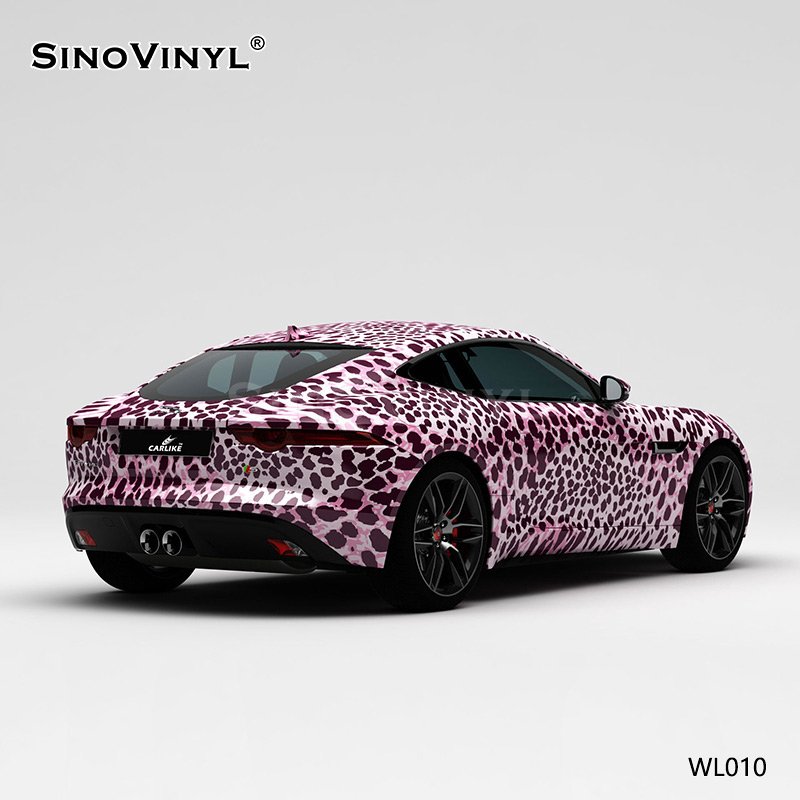 WL010 Pink Leopard Print Color Change Film Customized Wrap Vinyl Car