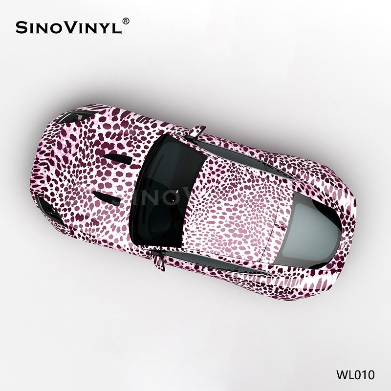 WL010 Pink Leopard Print Color Change Film Customized Wrap Vinyl Car