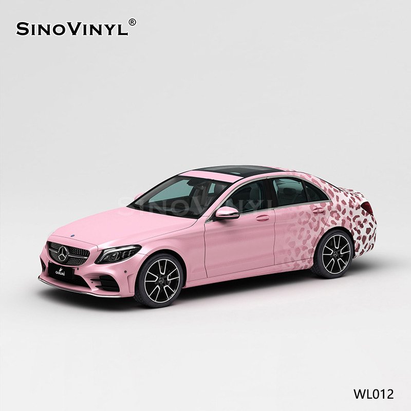 WL012 Pink Leopard Gradient Self Adhesive Film Printing Car Decoration Sticker