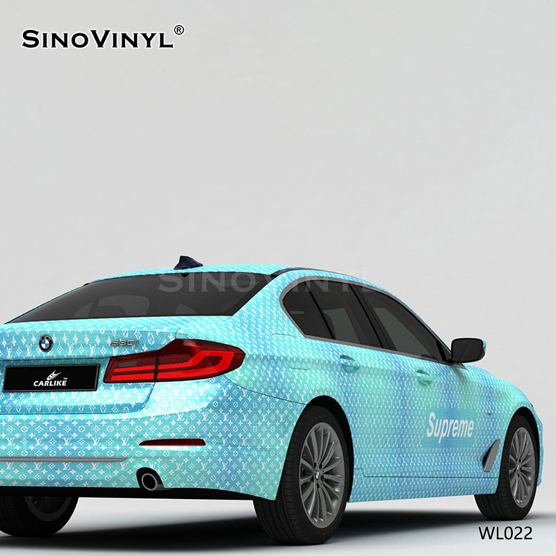 WL022 Denim LV Shading Automotive Vinyl Printing Customized PVC Stickers