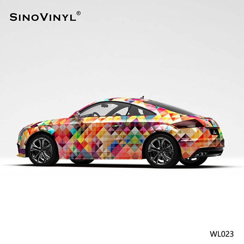 WL023 Colorful Squares Vinyl Rolls Wholesale Printing Customized PVC Film