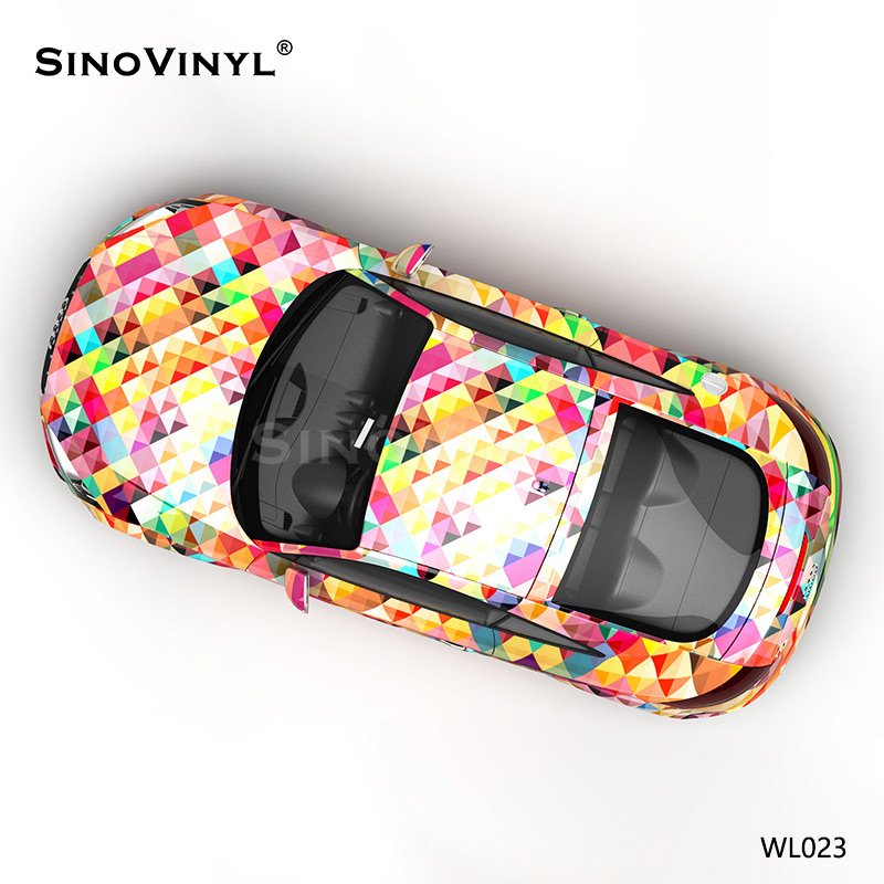 WL023 Colorful Squares Vinyl Rolls Wholesale Printing Customized PVC Film