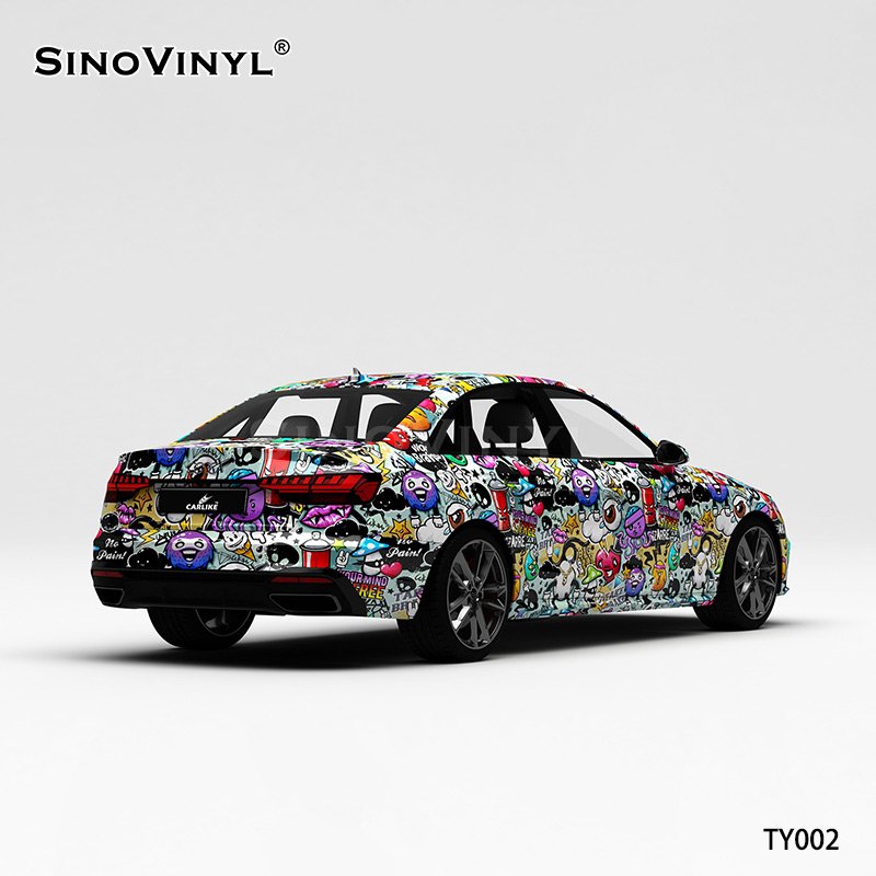 TY002 Cartoon Painting High-precision Printing Customized Vinyl Sticker For Car