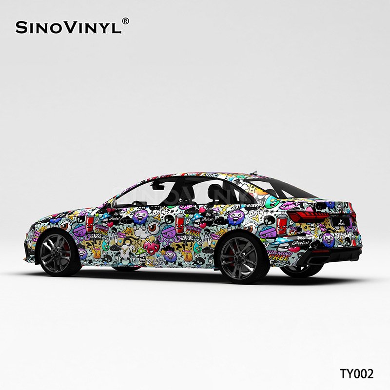 TY002 Cartoon Painting High-precision Printing Customized Vinyl Sticker For Car