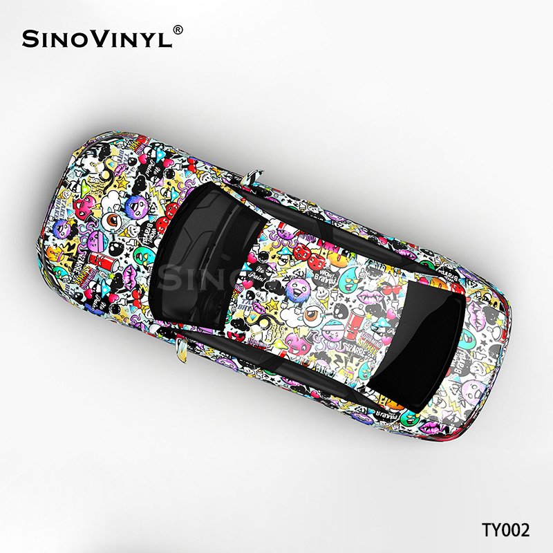 TY002 Cartoon Painting High-precision Printing Customized Vinyl Sticker For Car