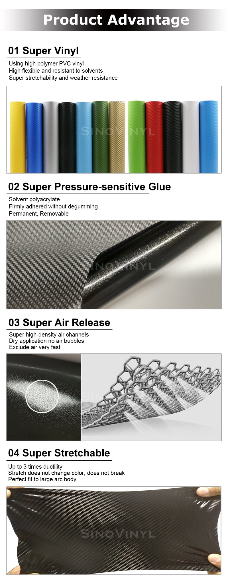 Wholesale Auto Decoration 2D Black Car Wrap Carbon Fiber Sticker Vinyl Film