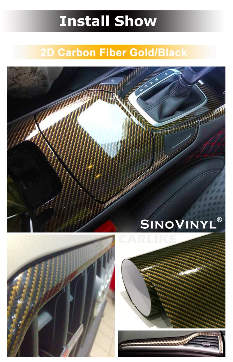 Wholesale Auto Decoration 2D Black Car Wrap Carbon Fiber Sticker Vinyl Film