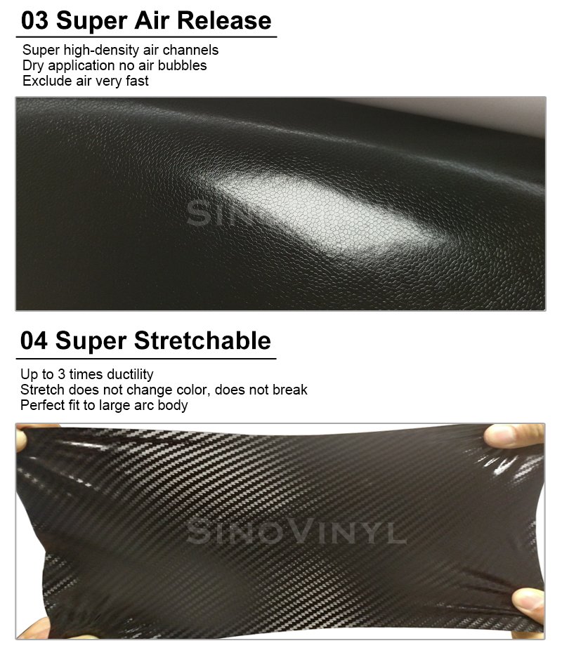 Air Bubble Free Glossy 4D Black Car Wrap Carbon Fiber Sticker Vinyl Film