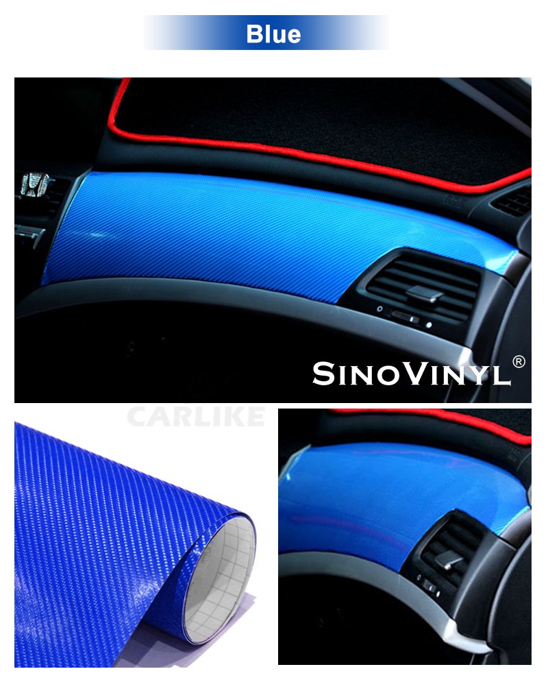 Air Bubble Free Glossy 4D Black Car Wrap Carbon Fiber Sticker Vinyl Film
