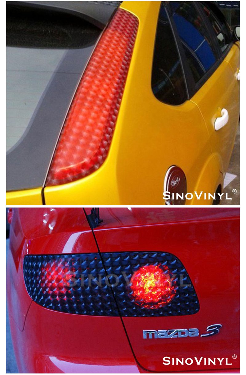 Headlight Tint Film 0.3*9m Black Light Film 3D Cat Eye Headlight Film For Car