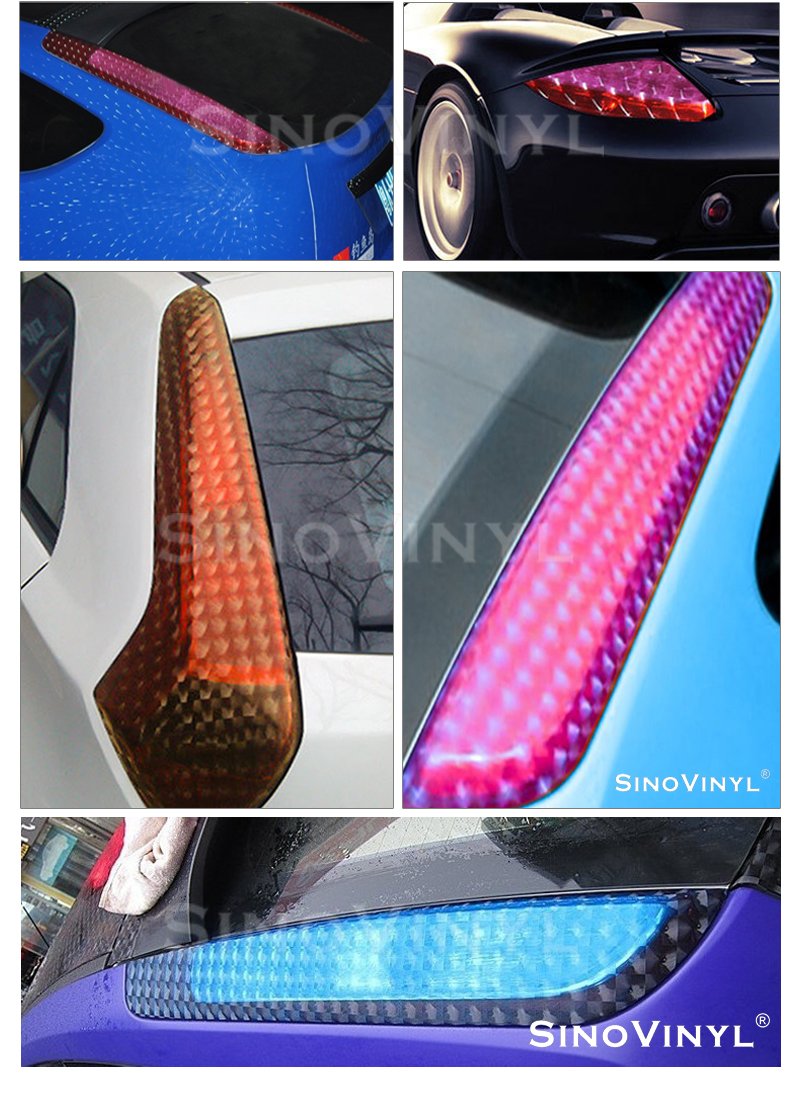 Headlight Tint Film 0.3*9m Black Light Film 3D Cat Eye Headlight Film For Car