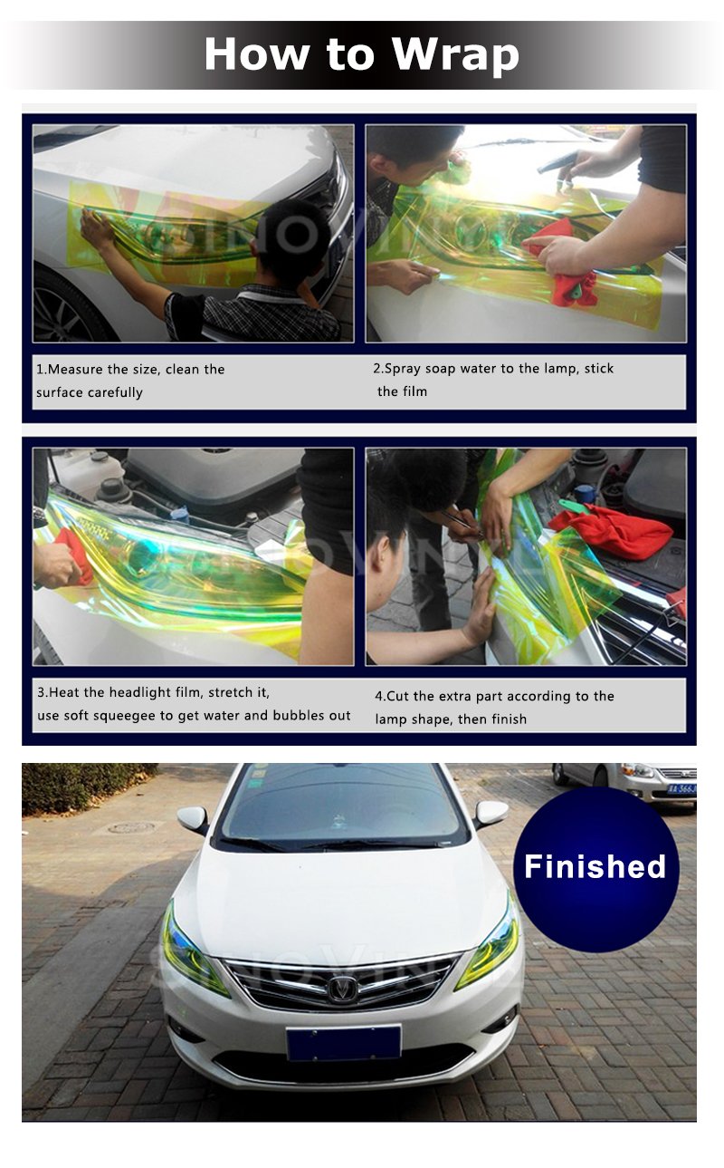 Headlight Tint Film 0.3*9m Black Light Film 3D Cat Eye Headlight Film For Car