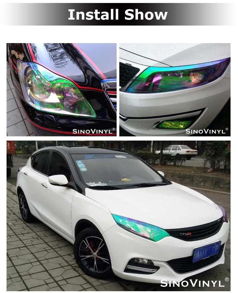 Chameleon Car Head Light Rainbow Vinyl Roll Transparent Car Headlight Tint Film