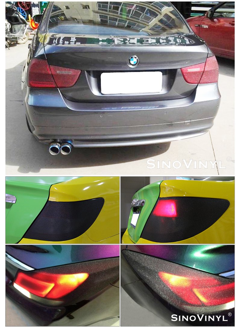 High Quality Car Headlight Decal PVC Material Glitter Light Black Car Tint Film