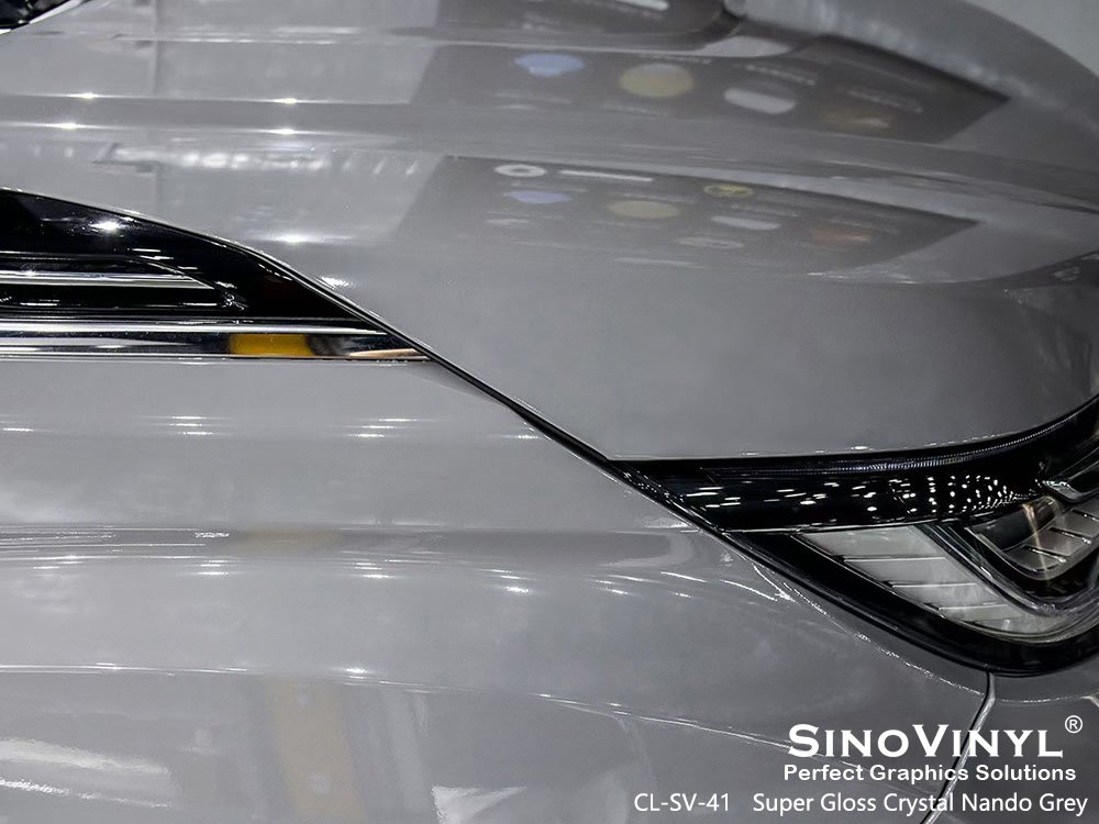Factory Price OEM Self Adhesive Gloss Crystal Grey Car Wrap Vinyl Film