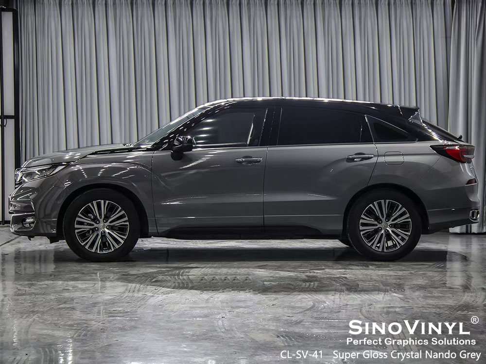 Factory Price OEM Self Adhesive Gloss Crystal Grey Car Wrap Vinyl Film