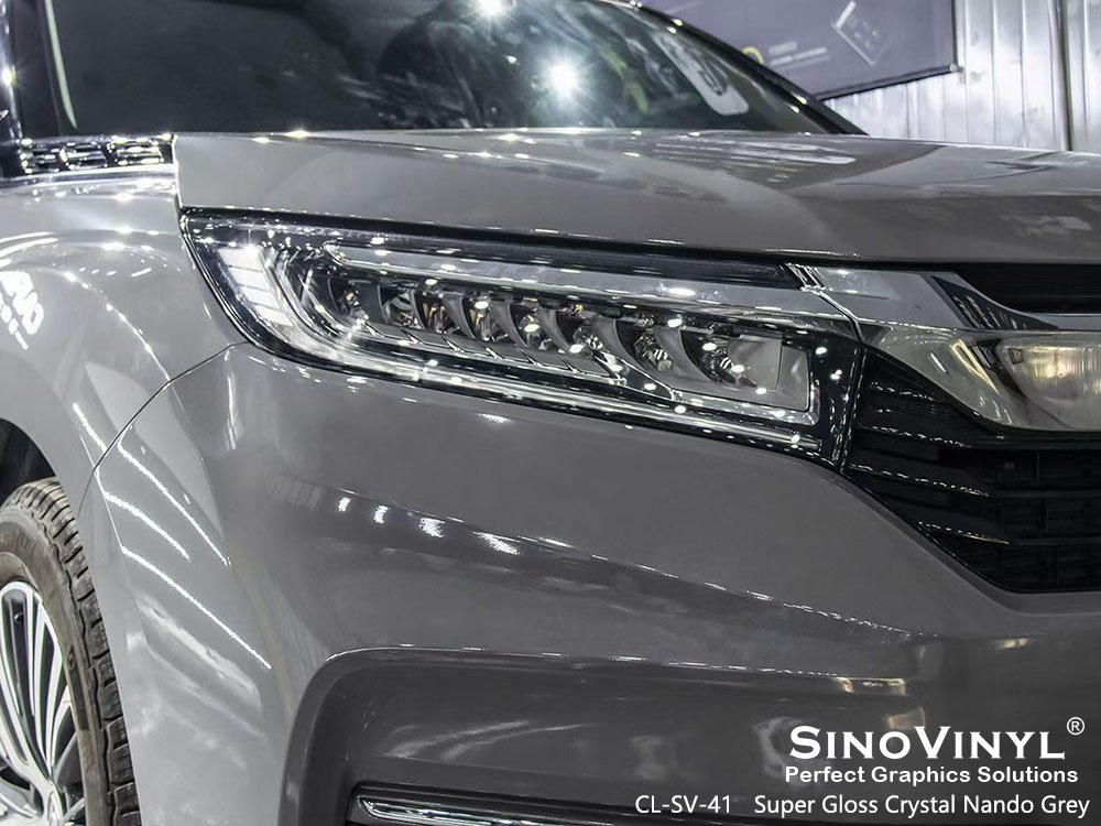 Factory Price OEM Self Adhesive Gloss Crystal Grey Car Wrap Vinyl Film