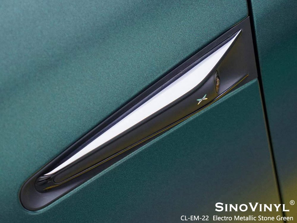 Wholesale PVC Material Electro Metallic Stone Green Car Wrapping Color Vinyl
