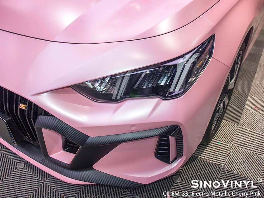 Factory Direct Sales 1.52*18m Electro Metallic Pink Gloss Auto Wrap Vinyl