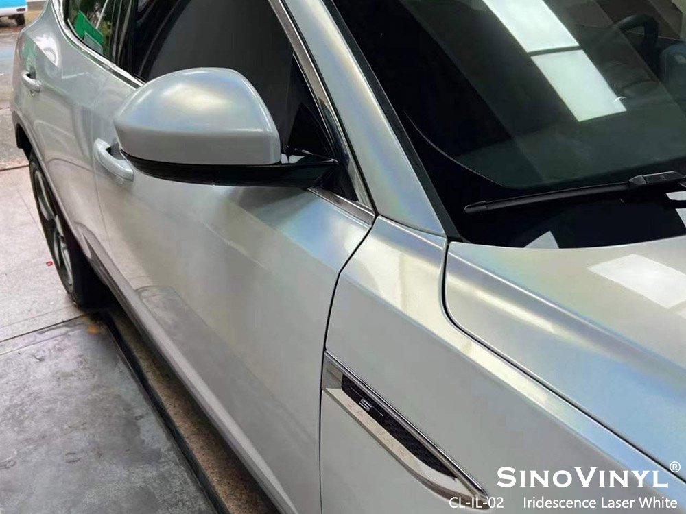 1.52x18M Factory Price Laser Gloss White Color Change Auto Decoration Vinyl Film