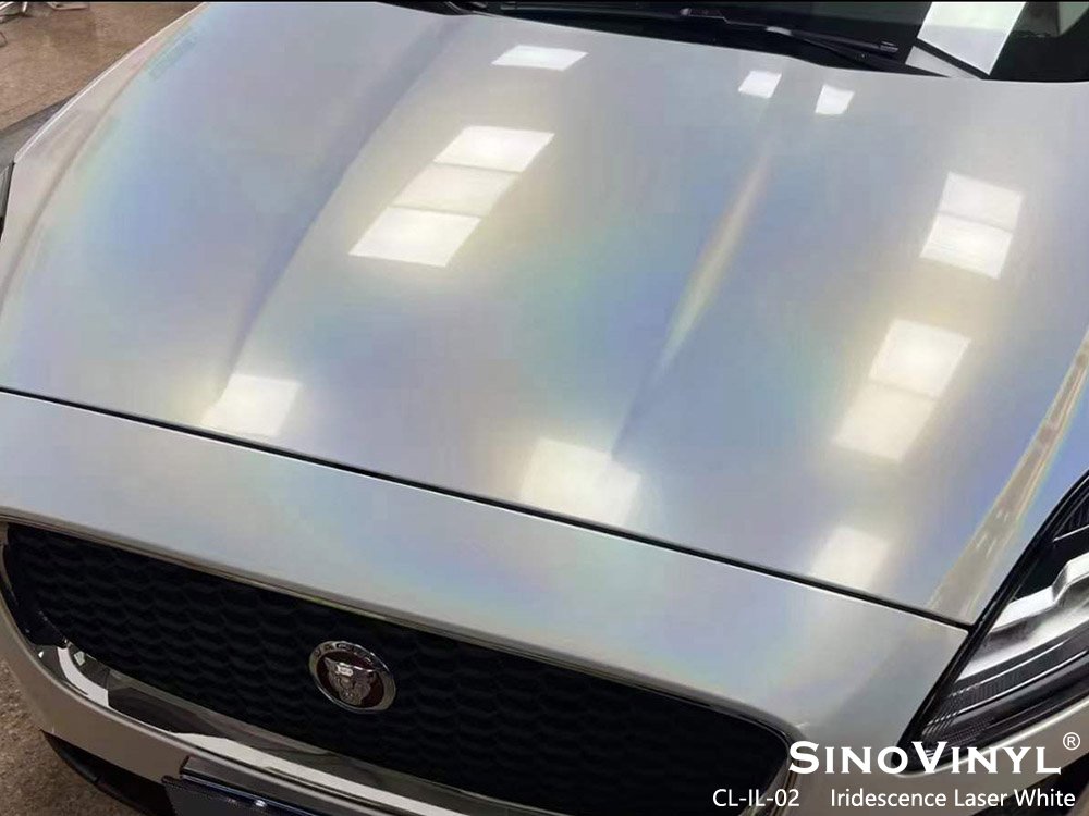 1.52x18M Factory Price Laser Gloss White Color Change Auto Decoration Vinyl Film
